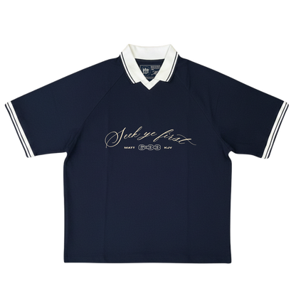 .Seek Ye First | Johnny collar polo | oversized