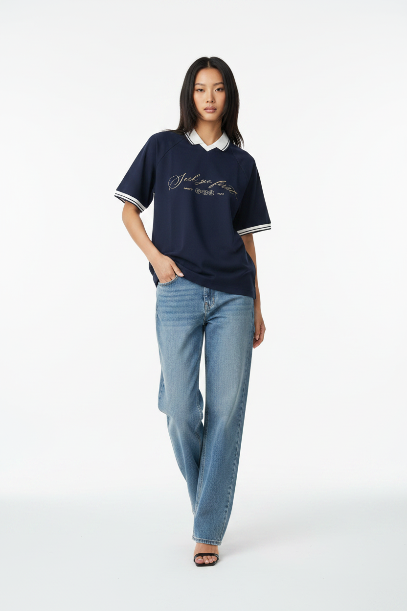 .Seek Ye First | Johnny collar polo | oversized