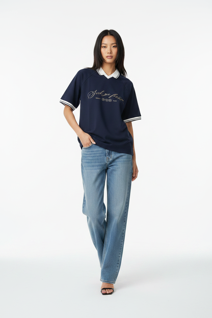 .Seek Ye First | Johnny collar polo | oversized