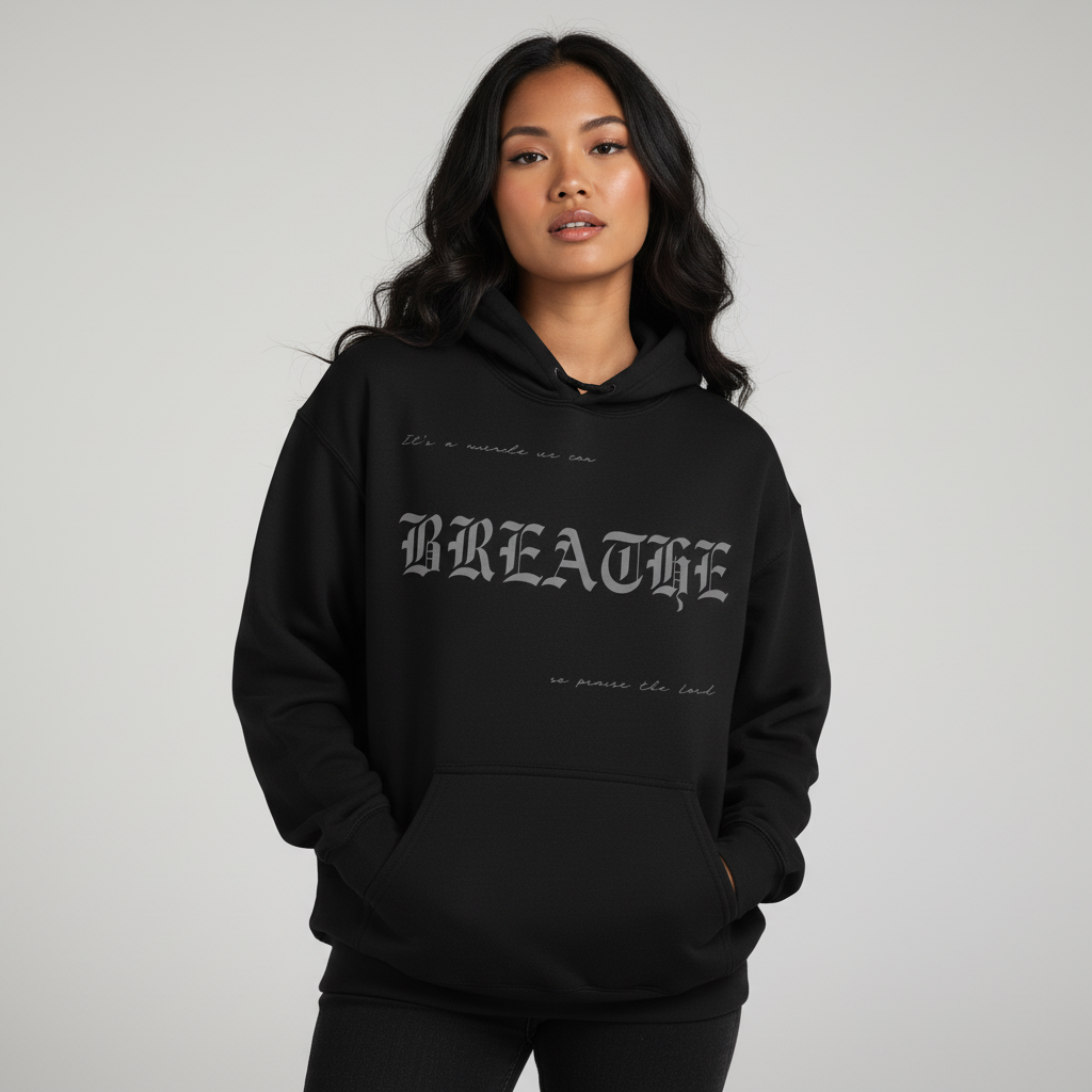 Professional model wearing Breathe hoodie